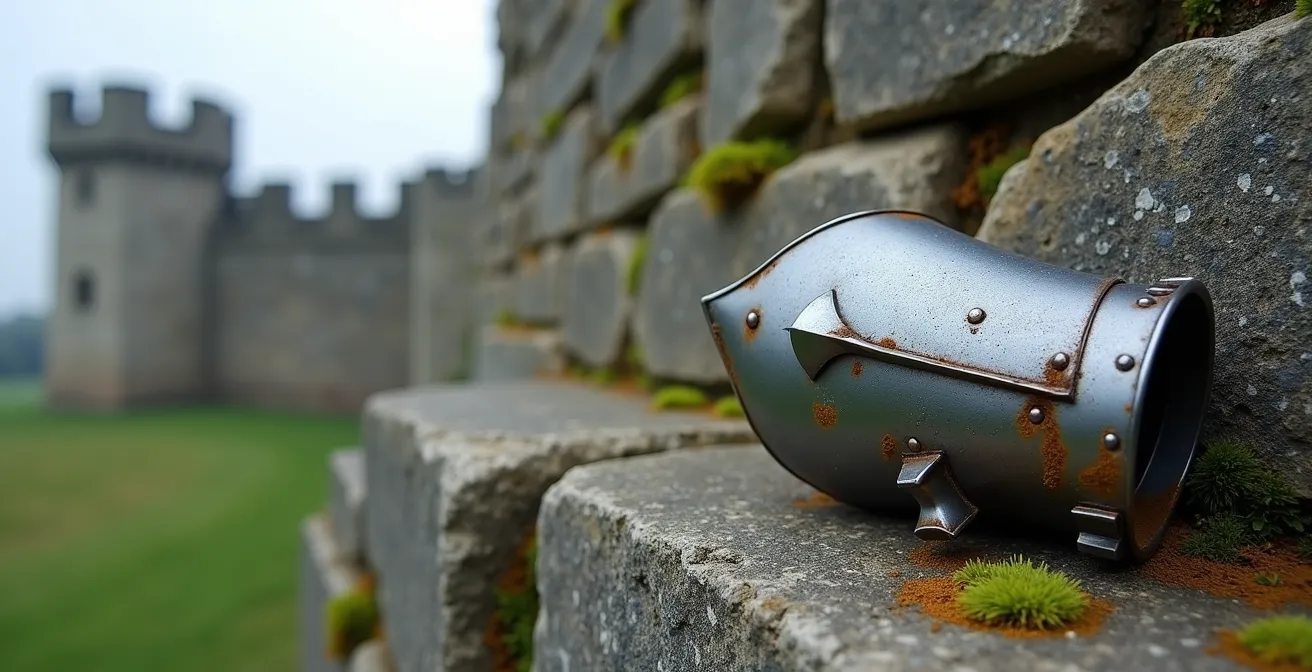 Mittelalterliche Burgsilhouetten entlang der deutschen Burgenstraße im Morgennebel