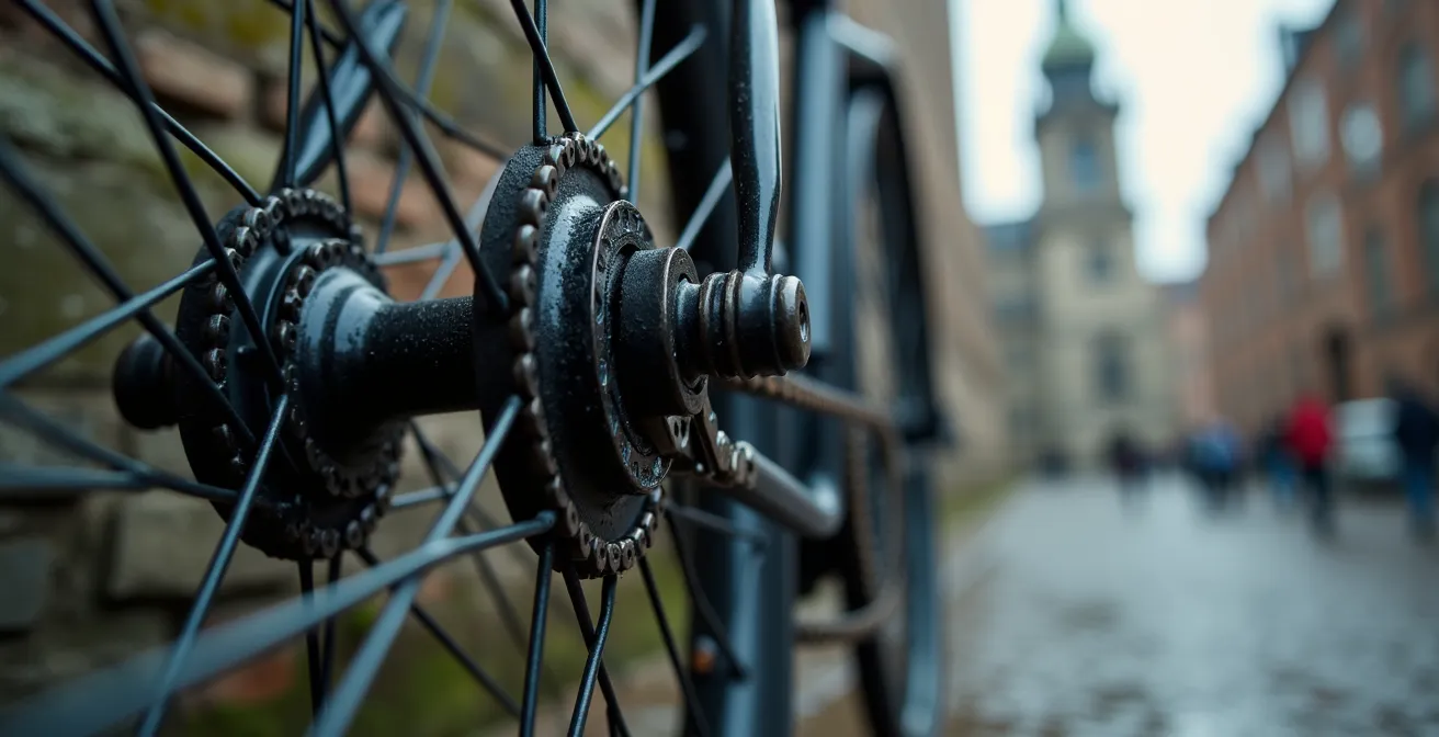 Radfahrer vor historischer Kulisse in Münster