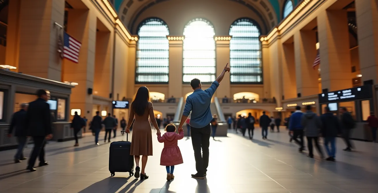 Reisende orientieren sich am Frankfurter Hauptbahnhof