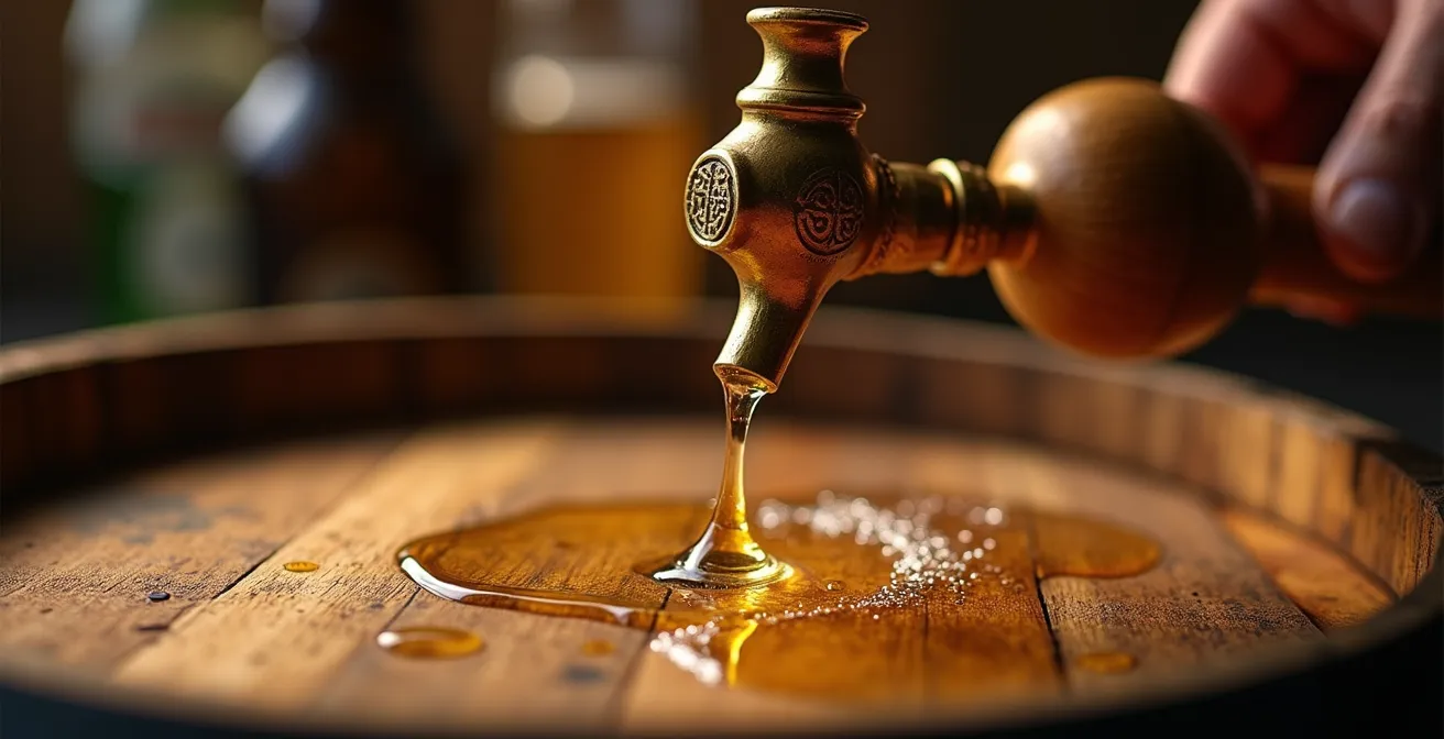 Detailaufnahme eines traditionellen Fassanstichs beim deutschen Volksfest